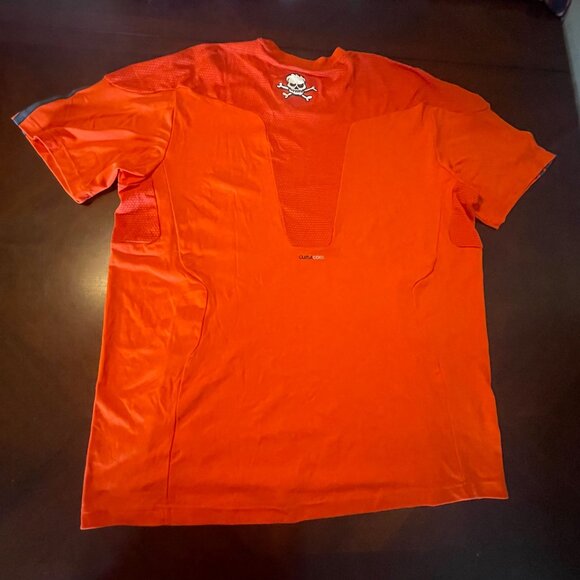 Adidas ClimaCool Orange Skull Design Mens XL Sports T-Shirt  athletic wear read - Picture 10 of 13